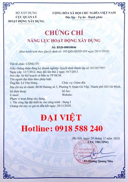 Xin cấp chứng chỉ năng lực x&acirc;y dựng Đồng Nai